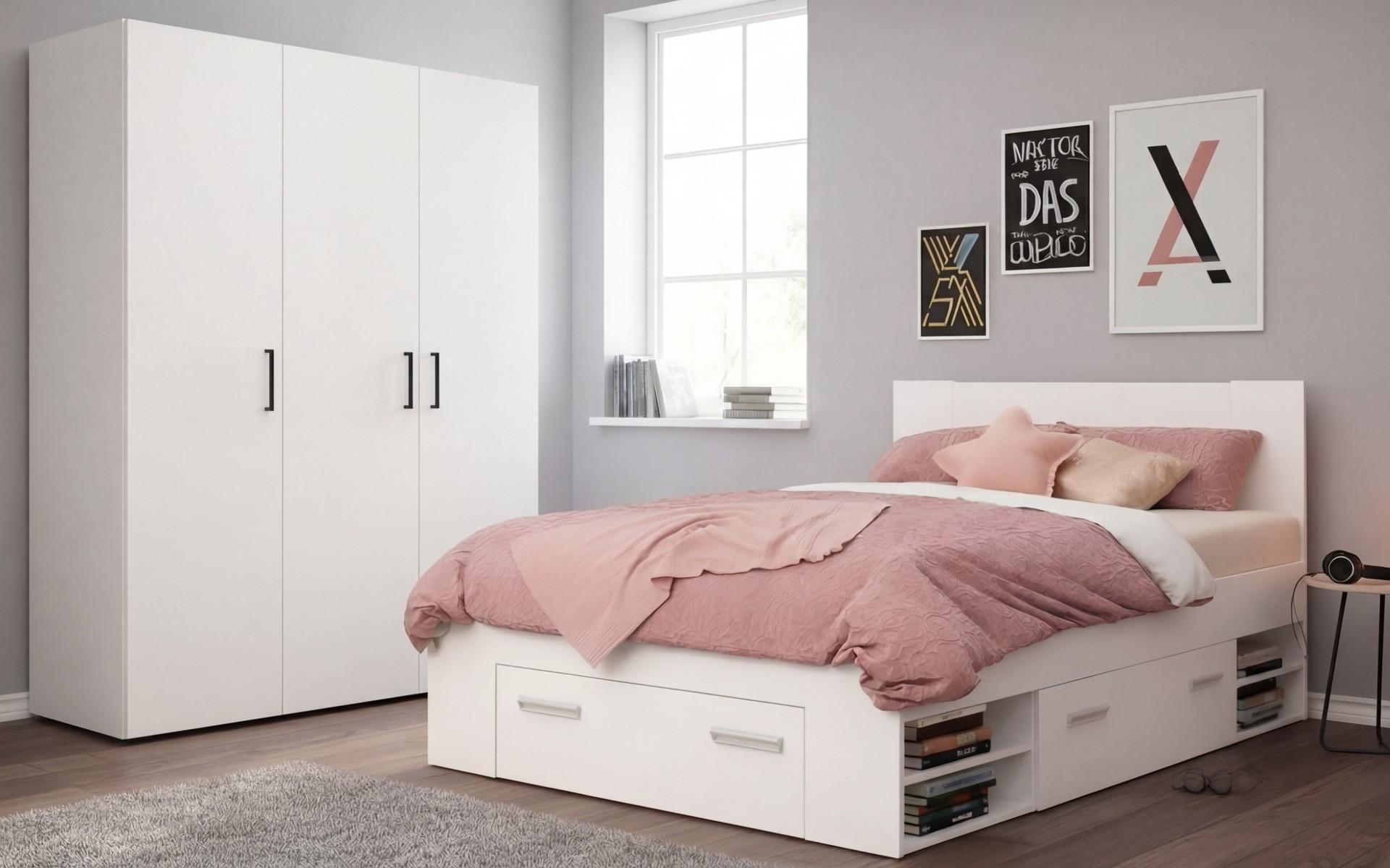 Set dormitor 120/200 Bianca 2, alb  1